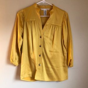 Diane Von Furstenberg Silk Gold Top